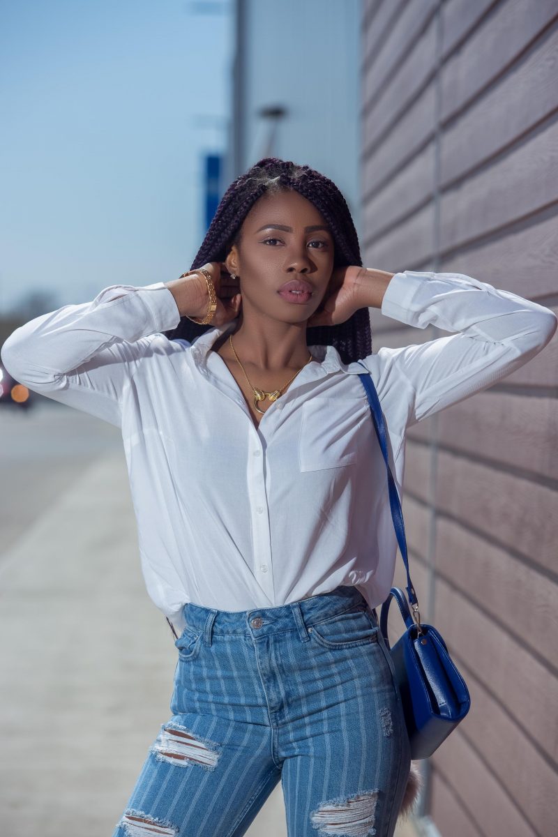 The white button down